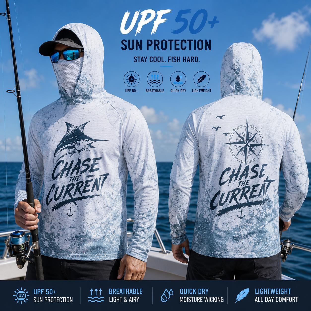 Fishing Hoodie Shirt Men Long  - огляд і ціна Fishing Hoodie