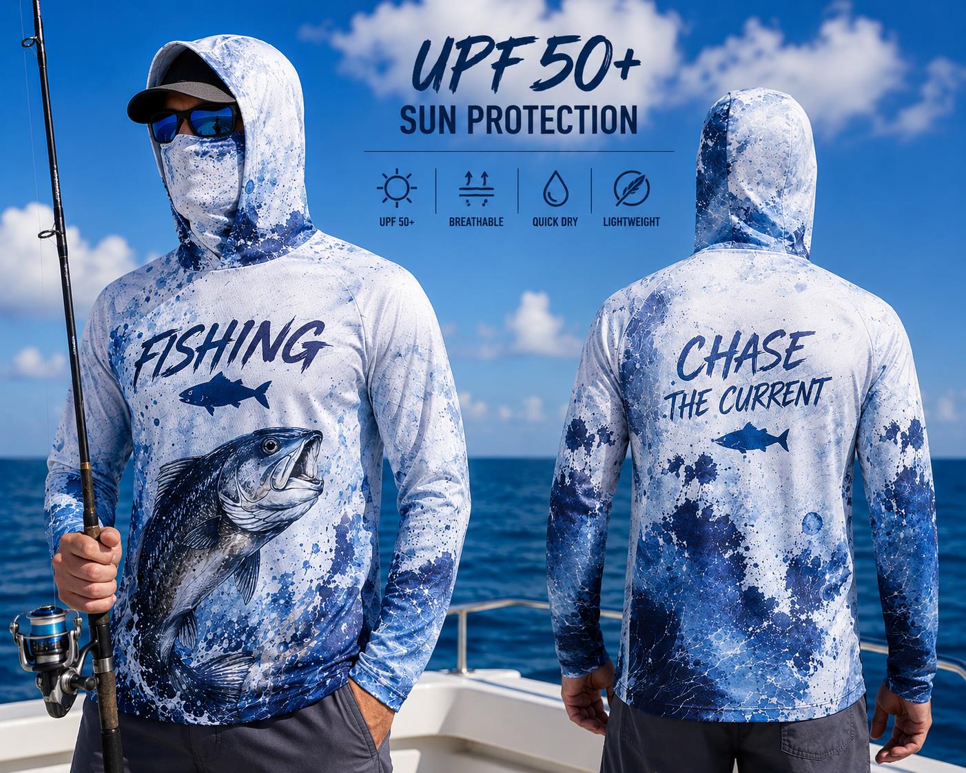 Fishing Hoodie Shirt Men Long  - огляд і ціна Fishing Hoodie