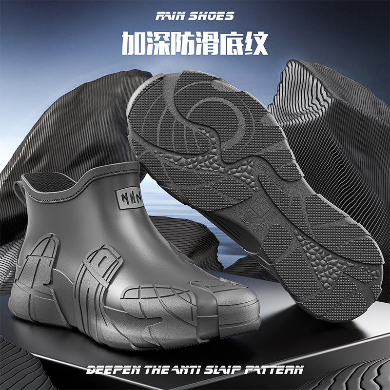 Men Short Outdoor Rubber Rain  - огляд і ціна Fishing Boots